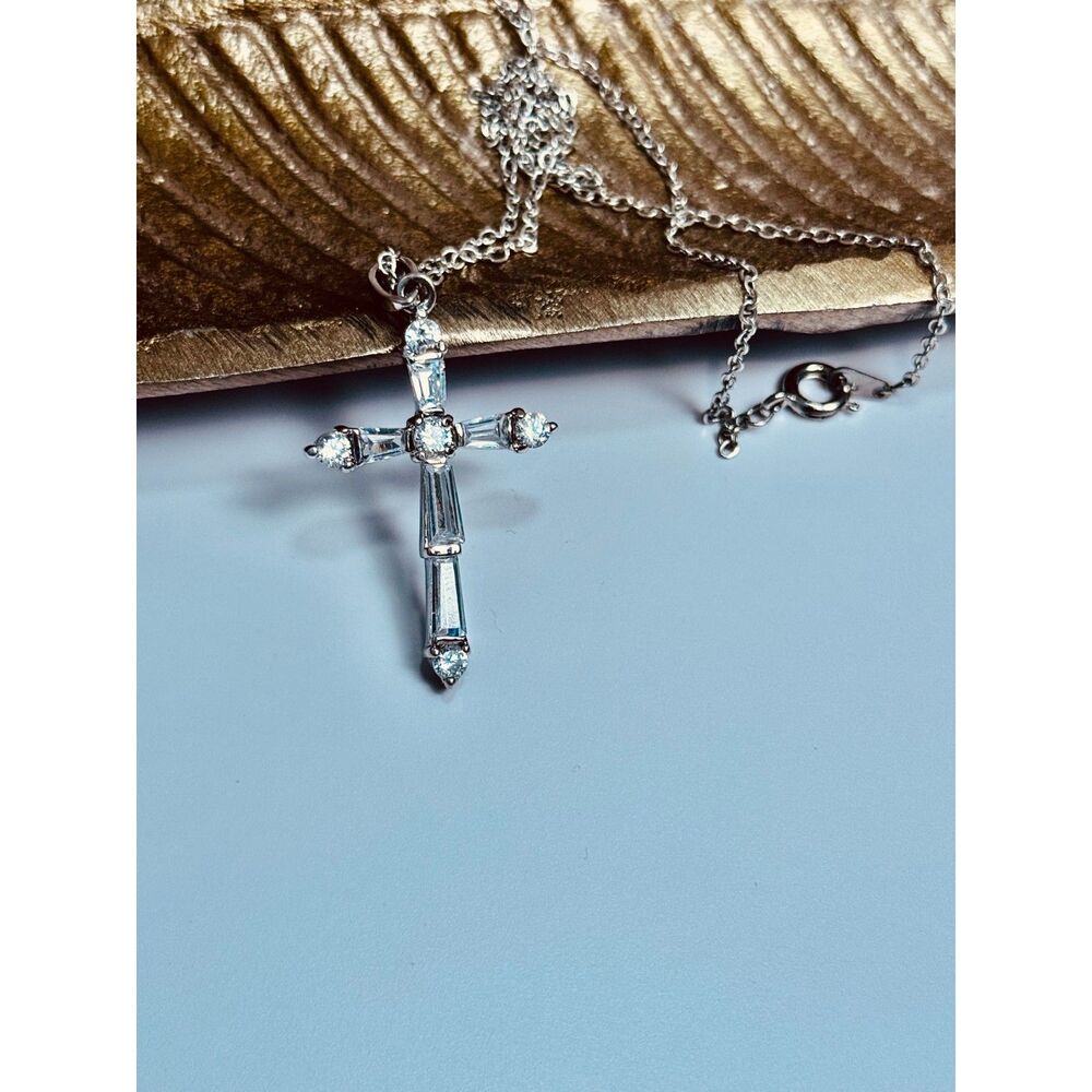 CZ Cross Pendant Necklace